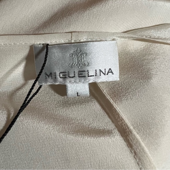 Miguelina Alexis Caftan Dress Size Large New Silk Crepe - Picture 14 of 14